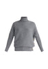 Paisie Asymmetric Button Slit Jumper in Grey Cut Out